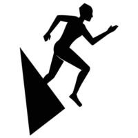 Runner Climbing Silhouette on White Background vector