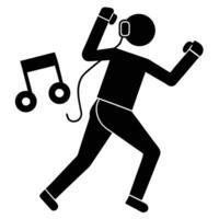 Workout Playlist Silhouette on White Background vector
