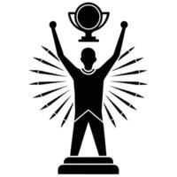 Winning Shot Silhouette on White Background vector