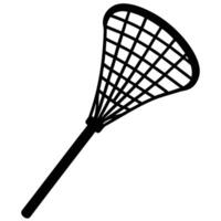 Lacrosse Net Silhouette on White Background vector