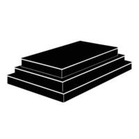 Step Platform Silhouette on White Background vector