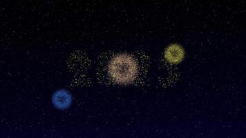 Happy new years with fireworks background. Celebration of the new year video