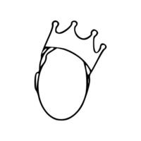 A line drawing of a crown on a man's head vector