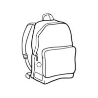A drawing of a backpack on a white background vector