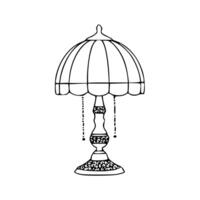 A black and white drawing of a lamp vector
