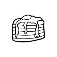 A black and white drawing of a stack of pancakes vector