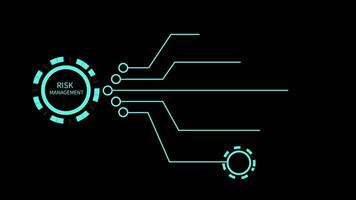 Risk Management and Assessment for Business, Technology, Internet and network concept Animation Isolated on Black Background video
