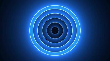 Neon circle radio waves signal icon animation isolated on Black Background video