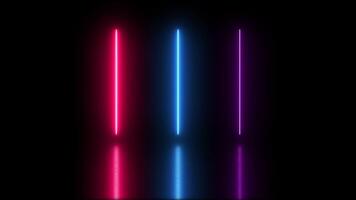 Abstract background with colorful neon lights animation Isolated on Black Background video