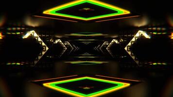 Multicolor Neon Squares Amazing Endless Tunnel Background VJ Loop in 4K video