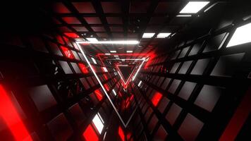 Red and White Neon and Strobe Triangle Tunnel Background VJ Loop in 4K video
