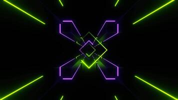 Purple and Light Green Neon Minimalist Space with Squares Background VJ Loop in 4K video