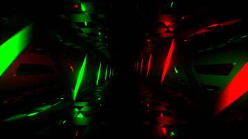 Green and Red Neon Curve Line Tunnel Background VJ Loop in 4K video