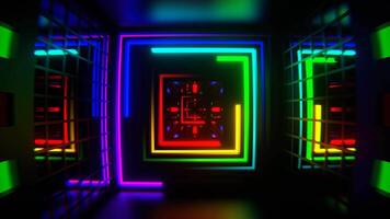 multicolore diverso neon Linee tunnel sfondo vj ciclo continuo nel 4k video