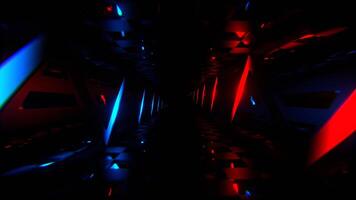Red and Blue Neon Curve Line Tunnel Background VJ Loop in 4K video