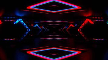 Red and Blue Neon Squares Amazing Endless Tunnel Background VJ Loop in 4K video
