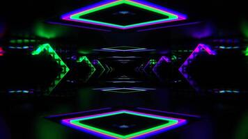 Purple and Blue Neon Squares Amazing Endless Tunnel Background VJ Loop in 4K video
