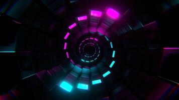 Cyan and Pink Neon Spiral Screens Tunnel Background VJ Loop in 4K video