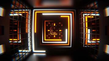 Orange and White Different Neon Lines Tunnel Background VJ Loop in 4K video