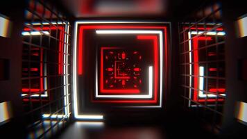 Red and White Different Neon Lines Tunnel Background VJ Loop in 4K video
