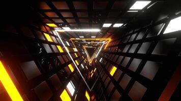 Orange and White Neon and Strobe Triangle Tunnel Background VJ Loop in 4K video