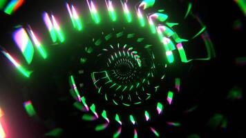 Turquoise and Pink Neon Rotating Shapes in Tunnel Background VJ Loop in 4K video