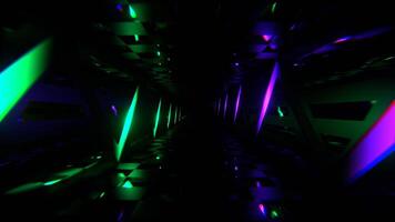 Purple and Turquoise Neon Curve Line Tunnel Background VJ Loop in 4K video