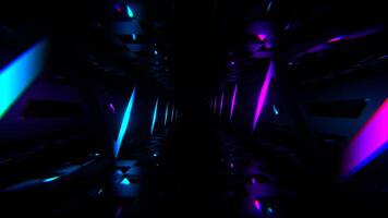Purple and Blue Neon Curve Line Tunnel Background VJ Loop in 4K video