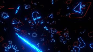 Red and Blue Neon Christmas Particles Background VJ Loop in 4K video