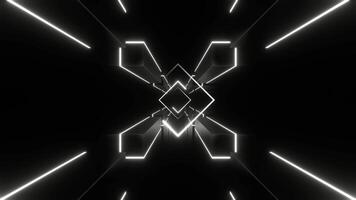 Black and White Neon Minimalist Space with Squares Background VJ Loop in 4K video