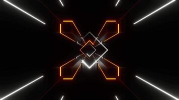 Orange and White Neon Minimalist Space with Squares Background VJ Loop in 4K video