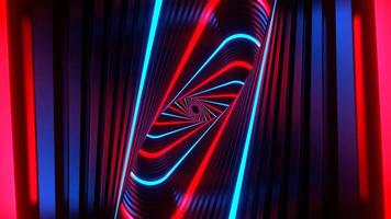 Red and Blue Neon Movement in Spiral Ellipse Tunnel Background VJ Loop in 4K video