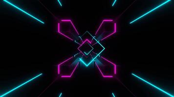 Cyan and Pink Neon Minimalist Space with Squares Background VJ Loop in 4K video