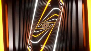 Orange and White Neon Movement in Spiral Ellipse Tunnel Background VJ Loop in 4K video