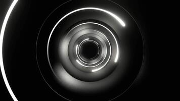 White Neon Spiral Light in Corrugat Background VJ Loop in 4K video