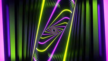 Purple and Light Green Neon Movement in Spiral Ellipse Tunnel Background VJ Loop in 4K video