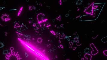 Cyan and Pink Neon Christmas Particles Background VJ Loop in 4K video