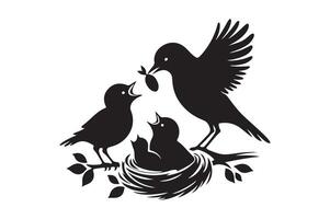 Elegant Bird Silhouette for Artistic and Decorative Use vector