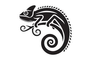Minimalist Silhouette of Chameleon for Artwork vector