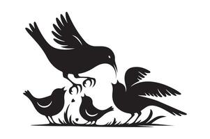 Charming Perched Bird Silhouette for Illustrations vector
