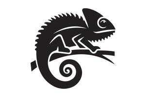 Chameleon Profile Silhouette for Creative Illustrations vector