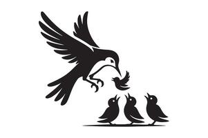Dynamic Silhouette of Bird Taking Off vector