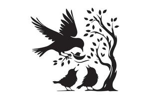 Minimalist Bird Silhouette Design for Nature Projects vector