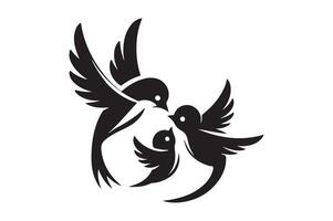 Graceful Silhouette of Sparrow in Flight vector