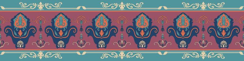 Borders for fabric pattern elements, decorative carpet patterns vector