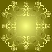 Beautiful golden frame decorated with floral pattern on gradient background vector