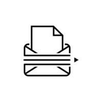 Envelope with letter and pencil icon. Mail message, signed deal contract concept. vector