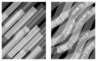 Diagonal stripes collection in black and white for design elements. vector