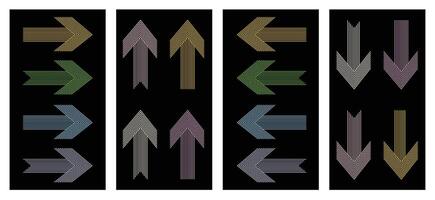 Set of arrow pointer direction, illustration. vector