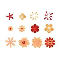 Colorful floral design elements diverse blossom patterns for creative projects vector